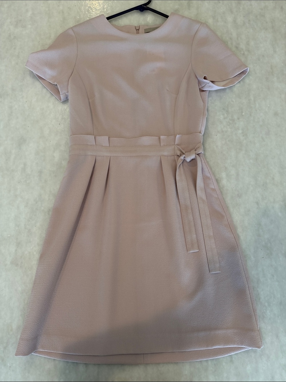 H&M Blush Short-Sleeve Belted A-Line Dress